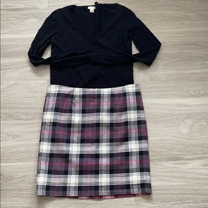Tommy Hilfiger Black and Pink Plaid Skirt